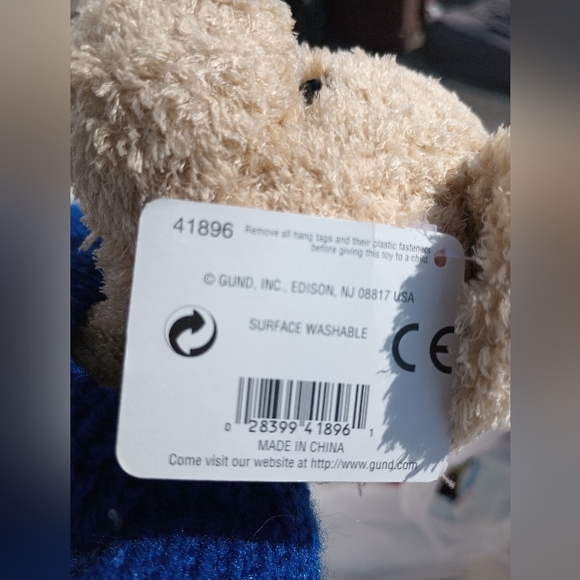 Gund Plush 13" Teddy Bear with Blue Sweater "Cheerleader" 41896 - Picture 2 of 12